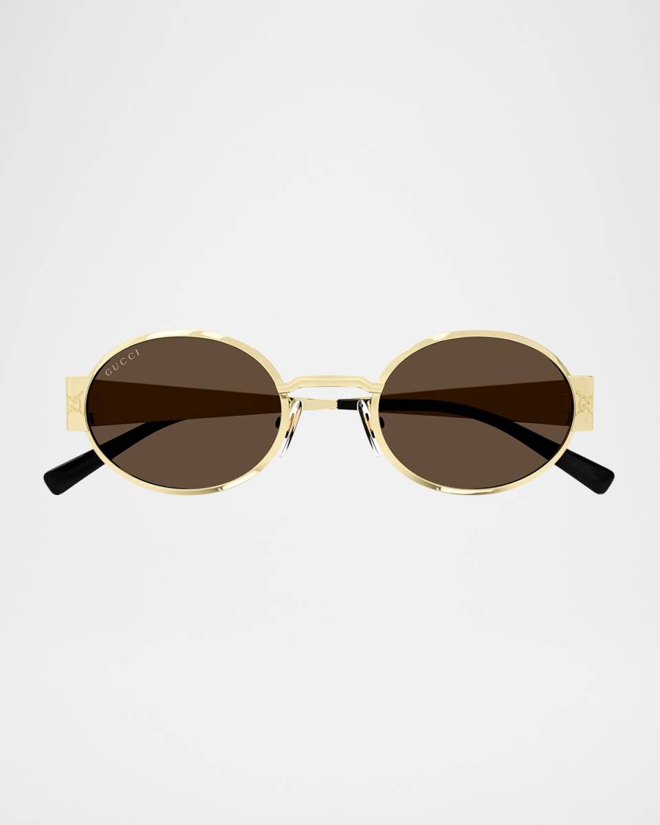 GG Monogram Metal Oval Sunglasses